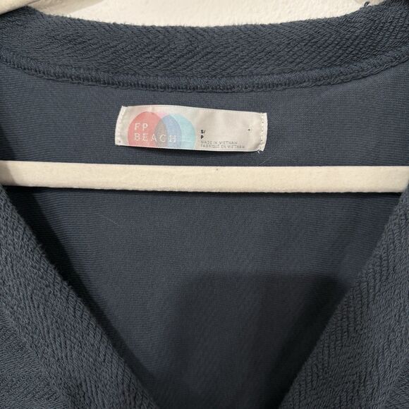 Free People Beach Alyria Pullover Oversized Sweater Shirt Blue Small - Picture 3 of 9